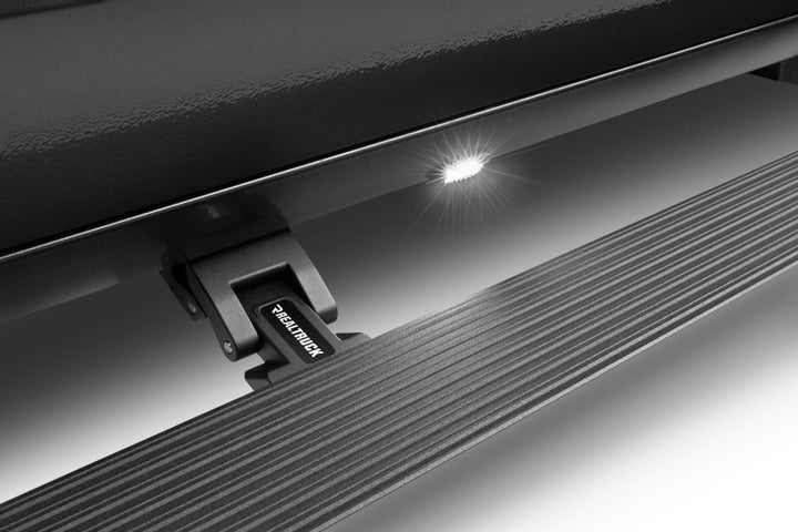 RealTruck 15-19 Chevy Silverado 25/3500HD CC Dsl 4dr VoltStep Electric Running Board Kit - Tex. Blk - Bull Strap