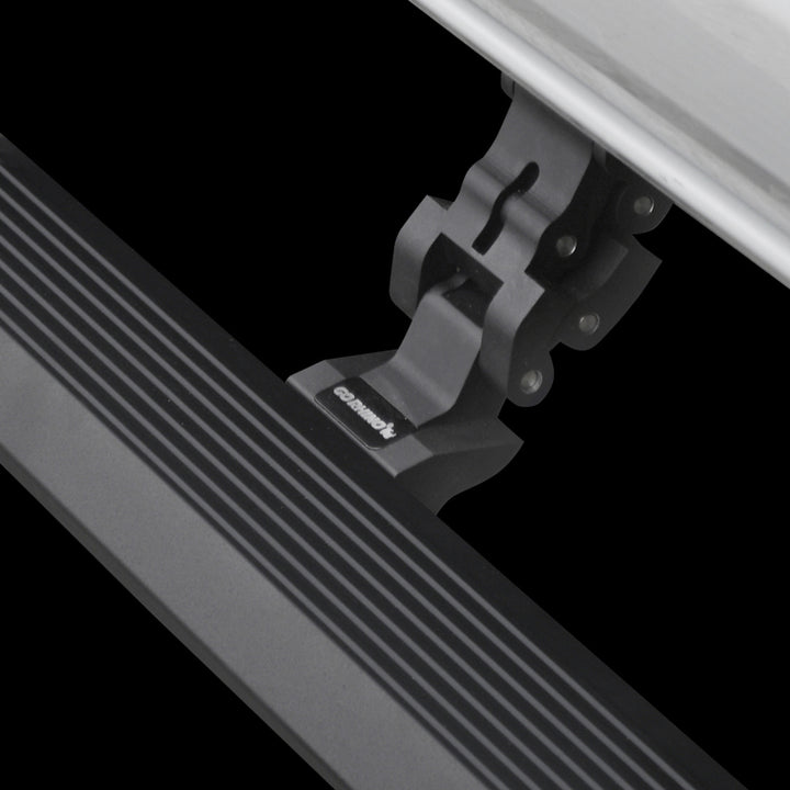 RealTruck 18-24 Jeep Wrangler 4dr VoltStep Electric Running Board Kit (Drilling Req.) - Tex. Blk - Bull Strap