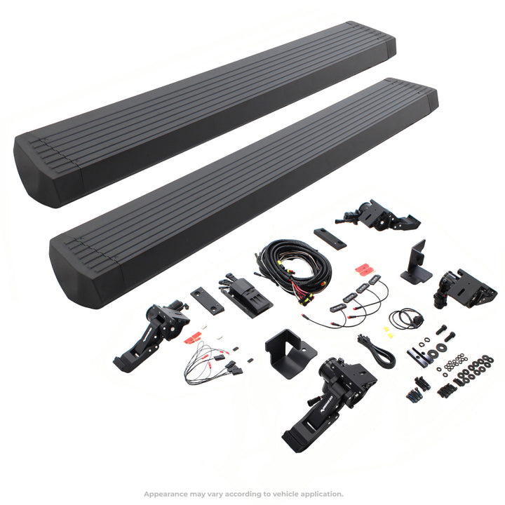 RealTruck 18-24 Jeep Wrangler 4dr VoltStep Electric Running Board Kit (Drilling Req.) - Tex. Blk - Bull Strap