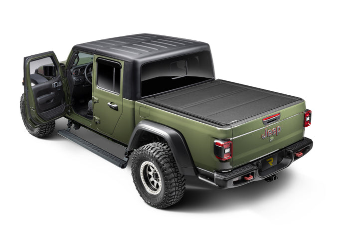 RealTruck 20-24 Jeep Gladiator CC 4dr VoltStep Electric Running Board Kit (Cut/Drill Req.) - Tex Blk - Bull Strap