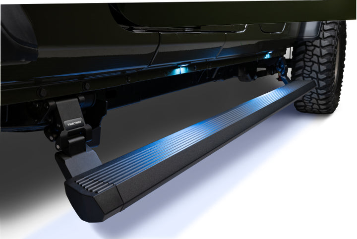 RealTruck 20-24 Jeep Gladiator CC 4dr VoltStep Electric Running Board Kit (Cut/Drill Req.) - Tex Blk - Bull Strap