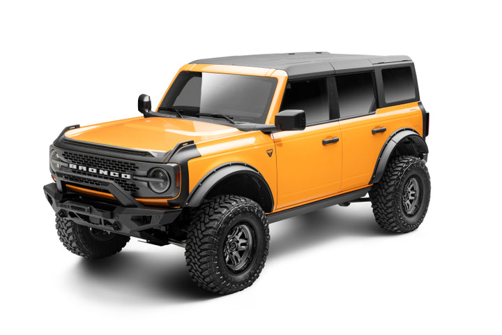 RealTruck 21-24 Ford Bronco 4dr VoltStep Electric Running Board Kit (No Drill) - Tex. Blk - Bull Strap