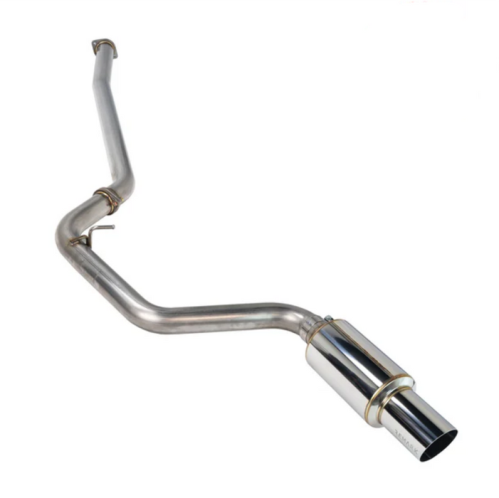 Remark 08-14 Subaru WRX / STI Hatch Cat-Back Exhaust R1 Spec Single Exit Stainless Steel - Bull Strap