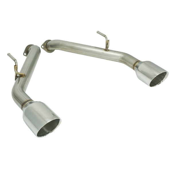 Remark 2014+ Infiniti Q50 Axle Back Exhaust w/Stainless Steel Double Wall Tip - Bull Strap