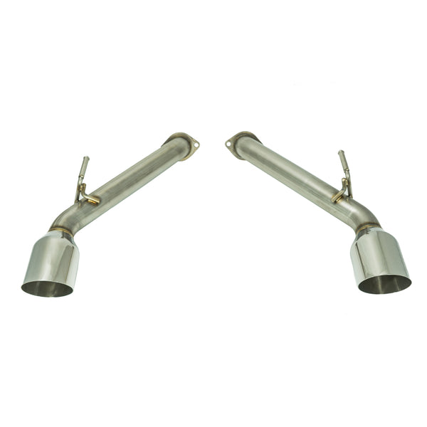 Remark 2017+ Infiniti Q60 Axle Back Exhaust w/Stainless Steel Single Wall Tip - Bull Strap