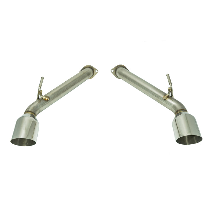 Remark 2017+ Infiniti Q60 Axle Back Exhaust w/Stainless Steel Single Wall Tip - Bull Strap