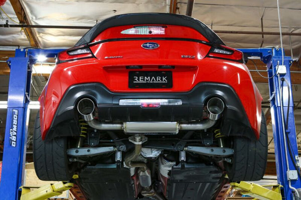 Remark 22+ Subaru BRZ/Toyota GR86 Axle-Back Exhaust - Stainless Single Wall Tips - Bull Strap