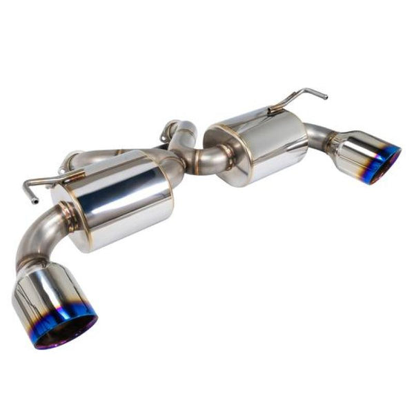 Remark Nissan 370Z (Z34) V2 Axle Back Exhaust w/ Burnt Stainless Steel Double Wall Tip - Bull Strap