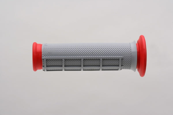 Renthal ATV Dual Compound Grips 1/2 Waffle - Red - Bull Strap