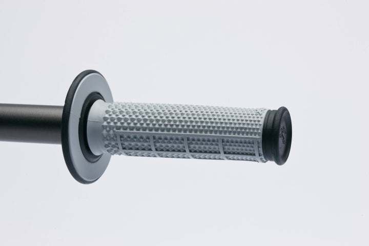 Renthal MX Dual Compound Grips Taper 1/2 Waffle - Grey/ Black - Bull Strap