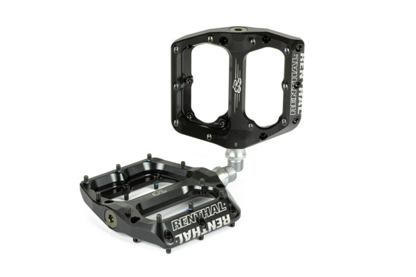 Renthal Revo-F Flat Pedal - Black - Bull Strap