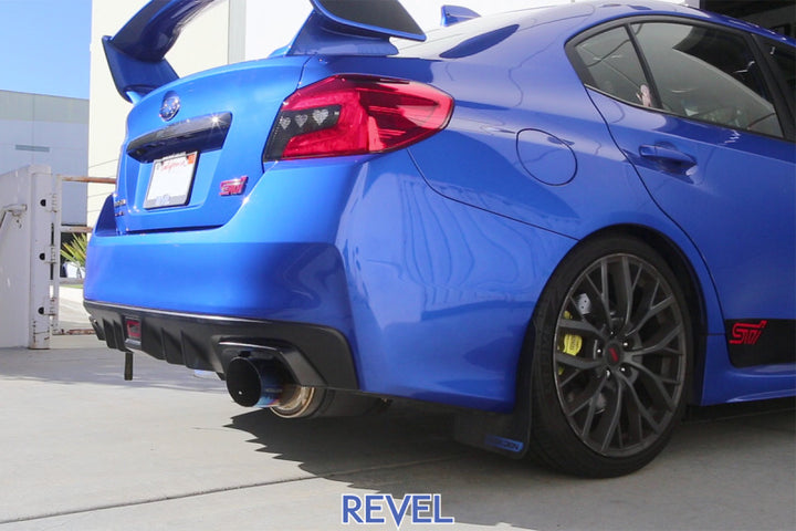 Revel 15-21 WRX/STi 11-14 WRX STi 08-14 WRX Ultra Ti Titanium Single Exit Catback Exhaust - Bull Strap