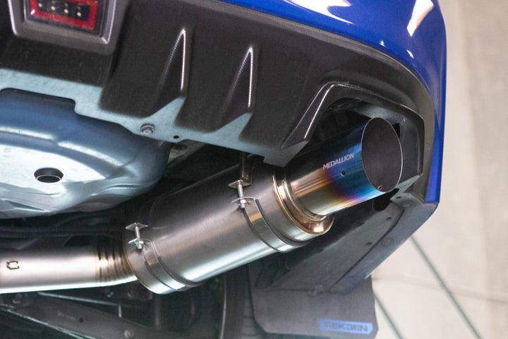 Revel 15-21 WRX/STi 11-14 WRX STi 08-14 WRX Ultra Ti Titanium Single Exit Catback Exhaust - Bull Strap