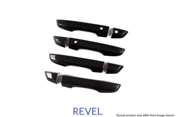 Revel GT Dry Carbon Door Outer Handle Cover (FL/FR/RL/RR) 16-18 Honda Civic - 8 Pieces - Bull Strap