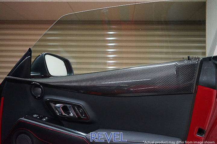 Revel GT Dry Carbon Door Trim Cover 2020 Toyota GR Supra - 2 Pieces - Bull Strap