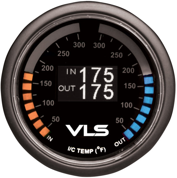 Revel VLS 52mm 50-300 Deg F Dual Intercooler Temperature Gauge - Bull Strap