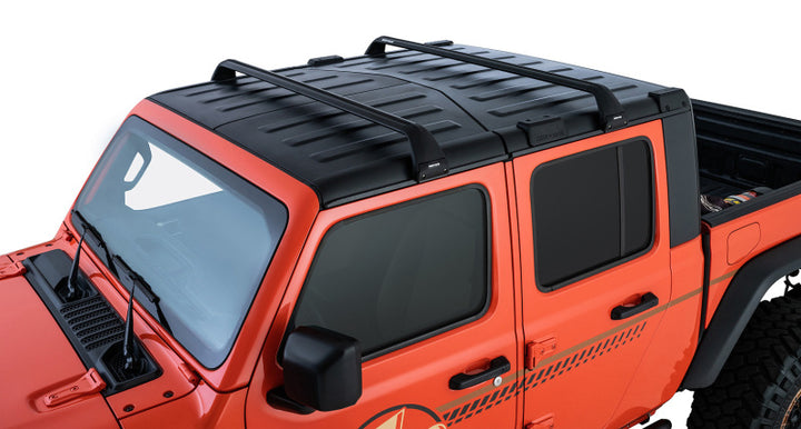 Rhino-Rack 07-22 Jeep Wrangler JK/JL 4 Door Hard Top Vortex SG 2 Bar Roof Rack - Black - Bull Strap