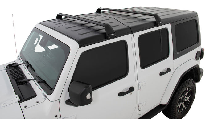 Rhino-Rack 07-22 Jeep Wrangler JK/JL 4 Door Hard Top Vortex SG 2 Bar Roof Rack - Black - Bull Strap