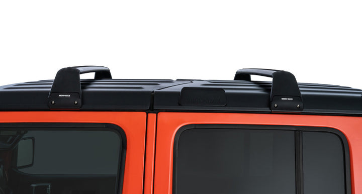 Rhino-Rack 07-22 Jeep Wrangler JK/JL 4 Door Hard Top Vortex SG 2 Bar Roof Rack - Black - Bull Strap