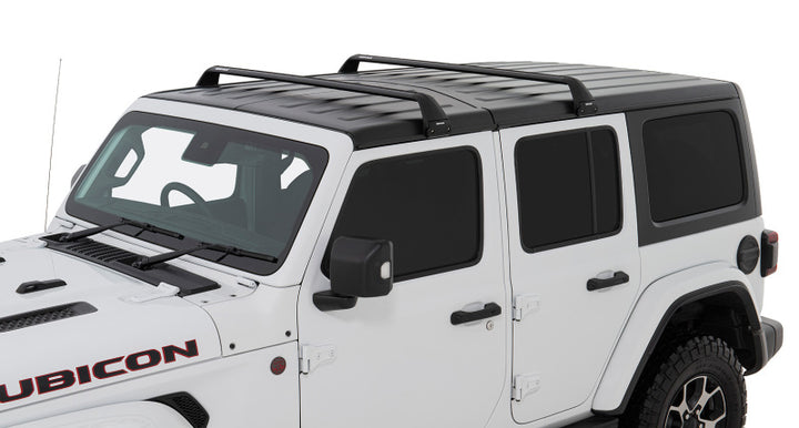 Rhino-Rack 07-22 Jeep Wrangler JK/JL 4 Door Hard Top Vortex SG 2 Bar Roof Rack - Black - Bull Strap