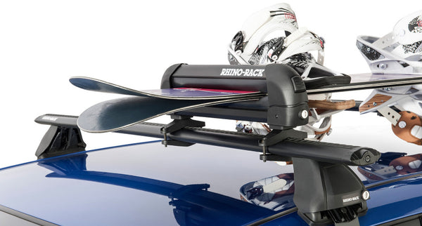 Rhino-Rack Universal Ski/Snowboard Carrier - Fits 3 Pairs of Skis or 2 Snowboards - Black - Bull Strap