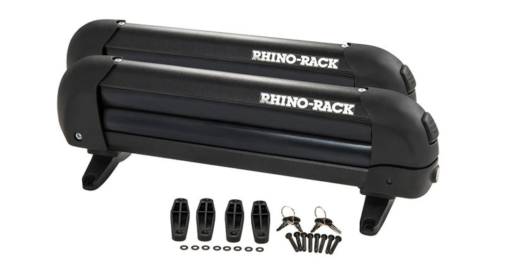 Rhino-Rack Universal Ski/Snowboard Carrier - Fits 3 Pairs of Skis or 2 Snowboards - Black - Bull Strap