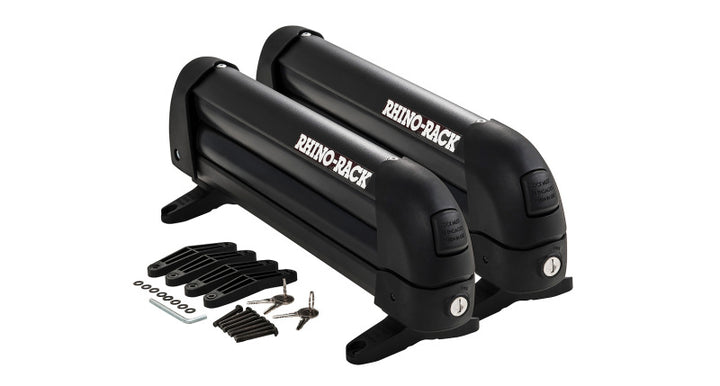 Rhino-Rack Universal Ski/Snowboard Carrier - Fits 3 Pairs of Skis or 2 Snowboards - Black - Bull Strap