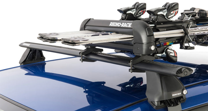 Rhino-Rack Universal Ski/Snowboard Carrier - Fits 3 Pairs of Skis or 2 Snowboards - Black - Bull Strap
