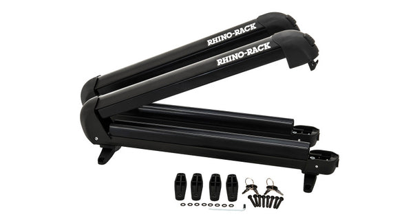 Rhino-Rack Universal Ski/Snowboard Carrier - Fits 4 Pairs of Skis or 2 Snowboards - Black - Bull Strap