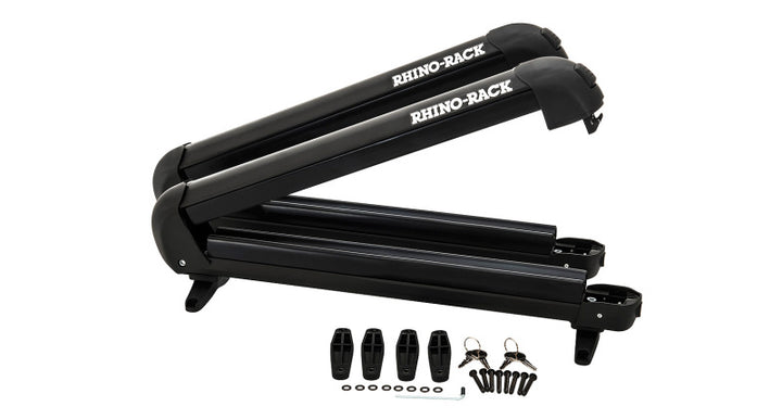 Rhino-Rack Universal Ski/Snowboard Carrier - Fits 4 Pairs of Skis or 2 Snowboards - Black - Bull Strap