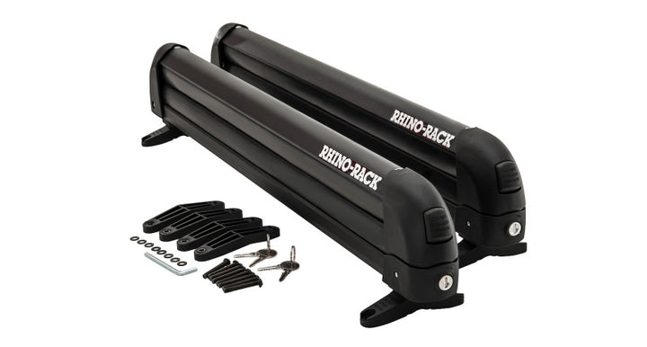 Rhino-Rack Universal Ski/Snowboard Carrier - Fits 4 Pairs of Skis or 2 Snowboards - Black - Bull Strap