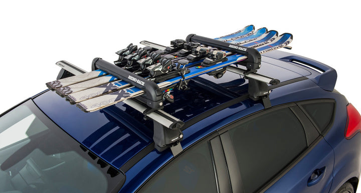 Rhino-Rack Universal Ski/Snowboard Carrier - Fits 4 Pairs of Skis or 2 Snowboards - Black - Bull Strap