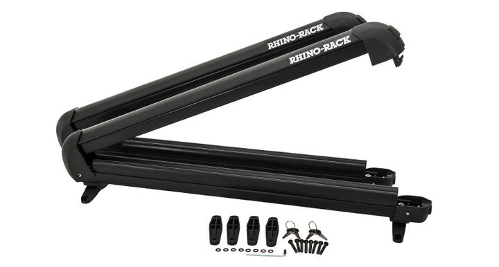 Rhino-Rack Universal Ski/Snowboard Carrier - Fits 6 Pairs of Skis or 4 Snowboards - Black - Bull Strap