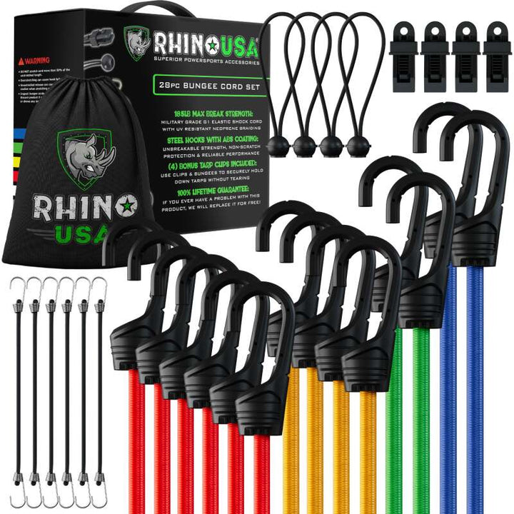 Rhino USA 28Pc Bungee Cord Assortment - Bull Strap