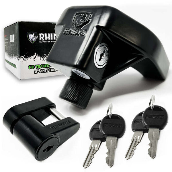 Rhino USA 2In Trailer Coupler Hd Lock Kit-2-Piece - Bull Strap