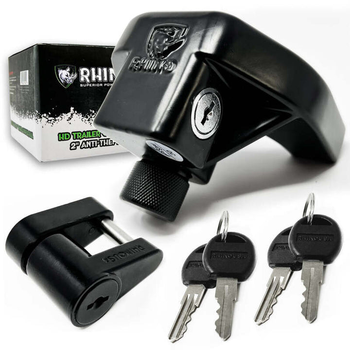 Rhino USA 2In Trailer Coupler Hd Lock Kit-2-Piece - Bull Strap