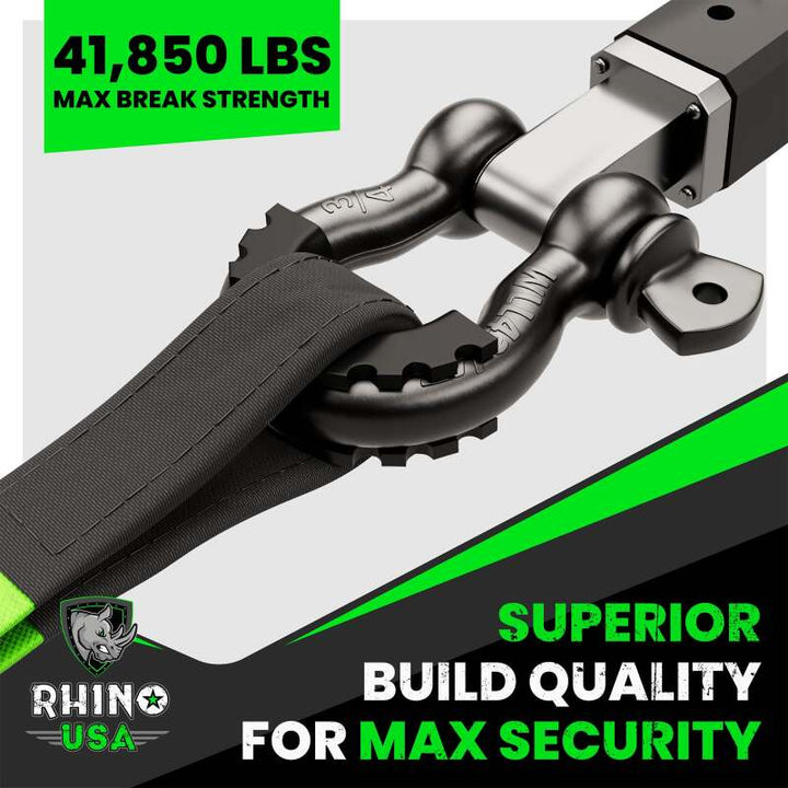 Rhino USA 3/4In D-Ring Shackle Set (2-Pack)(Red) - Bull Strap