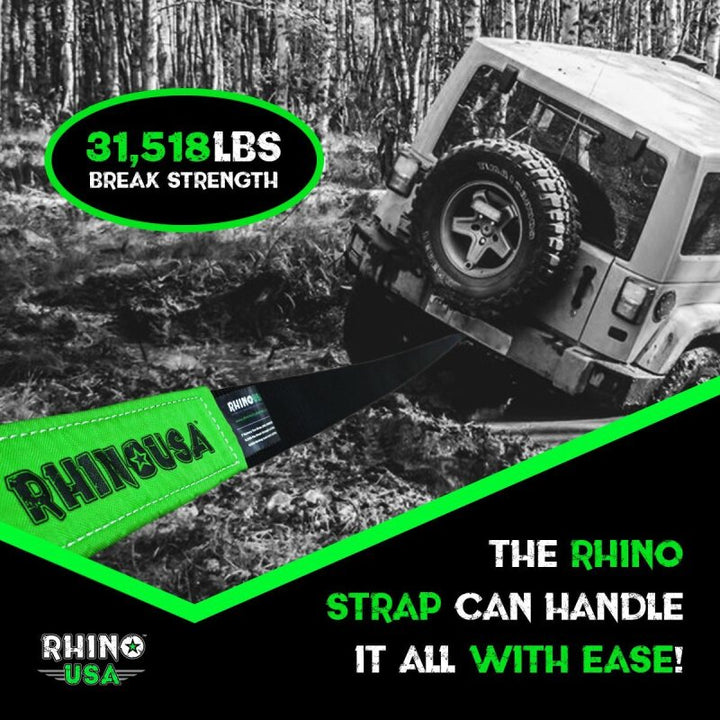 Rhino USA 30Ft Tow Strap/Shackles Combo - Bull Strap