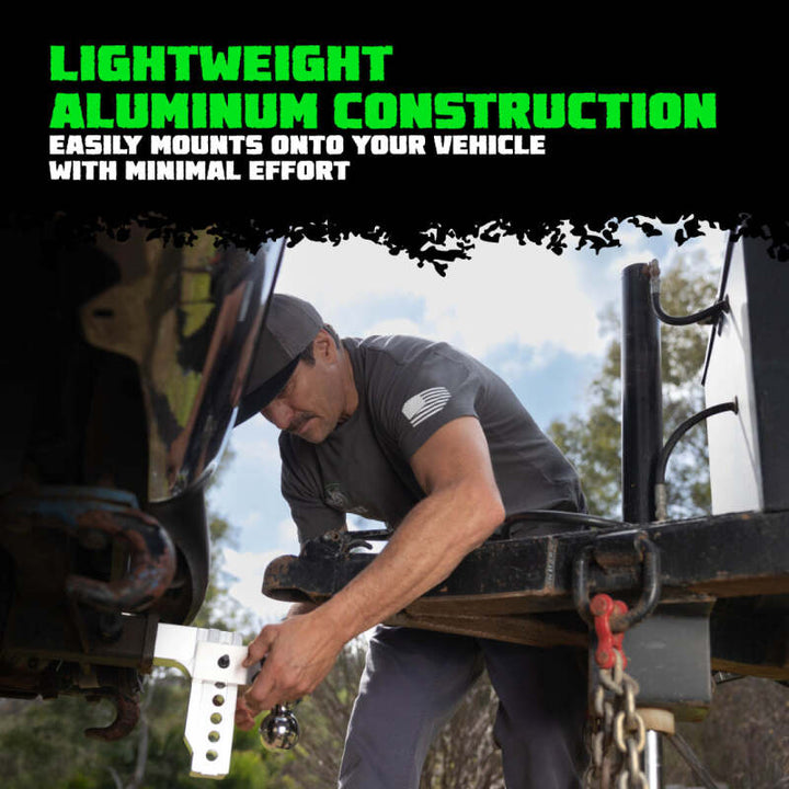 Rhino USA 6In Heavy Duty Drop Hitch - 2In (Silver) - Bull Strap