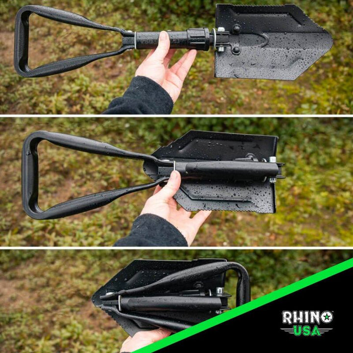 Rhino USA Folding Recovery Shovel W/Pick - Bull Strap