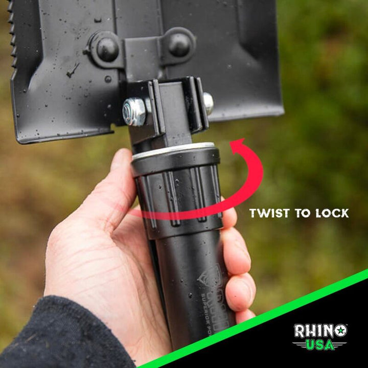 Rhino USA Folding Recovery Shovel W/Pick - Bull Strap