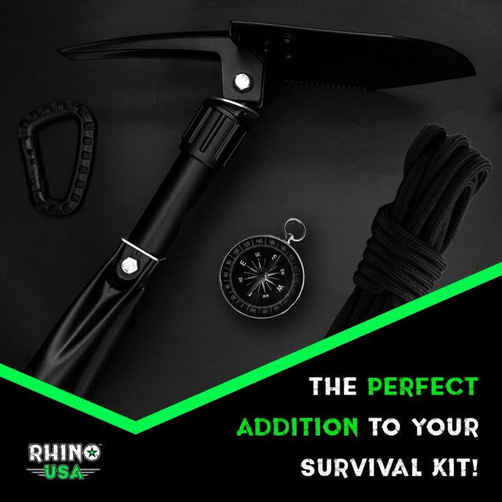 Rhino USA Folding Recovery Shovel W/Pick - Bull Strap