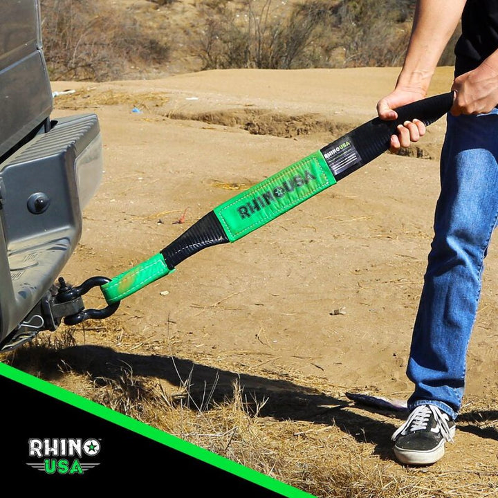 Rhino USA Shackle Hitch Receiver W/ D-Ring (Black) - Bull Strap