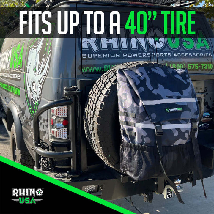 Rhino USA Spare Tire Trash Bag - Camo - Bull Strap