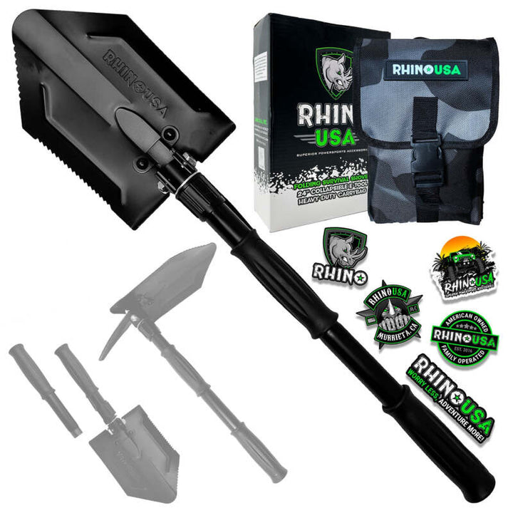 Rhino USA Straight Handle Recovery Shovel W/Pick - Bull Strap