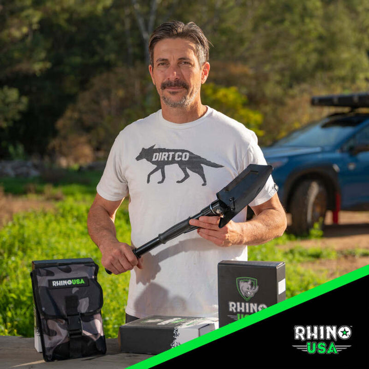 Rhino USA Straight Handle Recovery Shovel W/Pick - Bull Strap