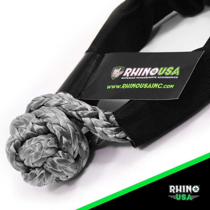 Rhino USA Synthetic Soft Shackle (2Pk 3/8InX22In) (Gray) - Bull Strap