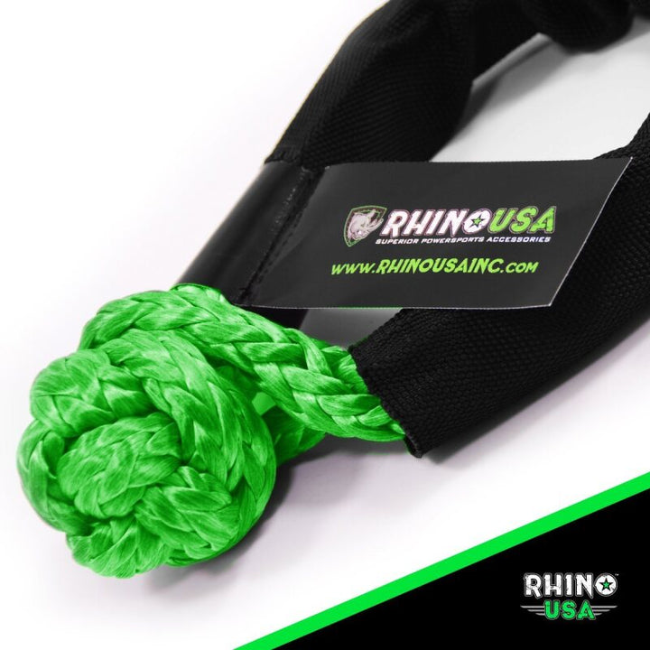 Rhino USA Synthetic Soft Shackle (2Pk 3/8InX22In) (Green) - Bull Strap
