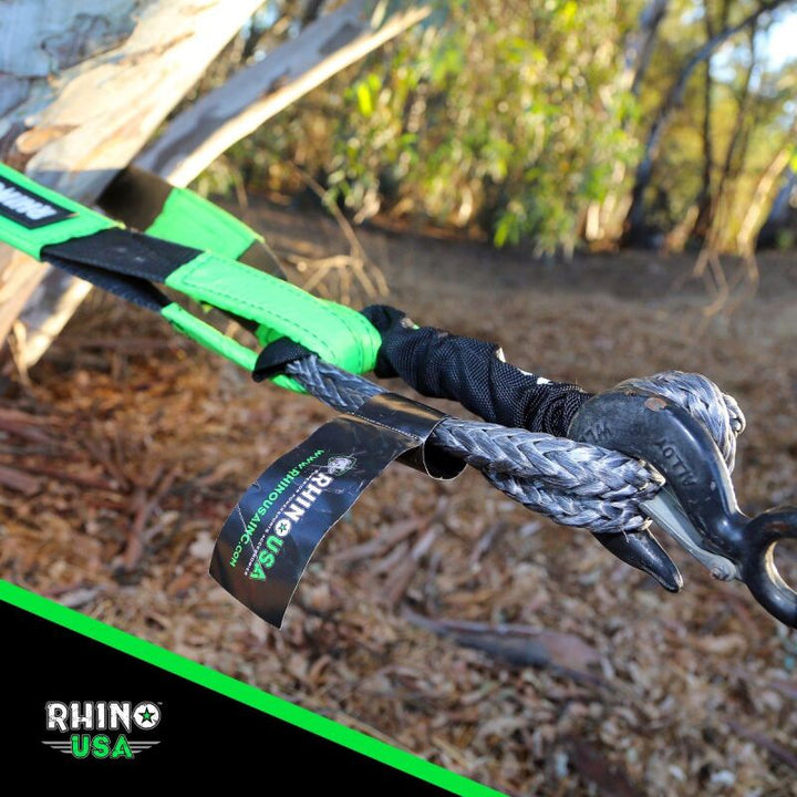 Rhino USA Synthetic Soft Shackle (2Pk 3/8InX22In) (Green) - Bull Strap