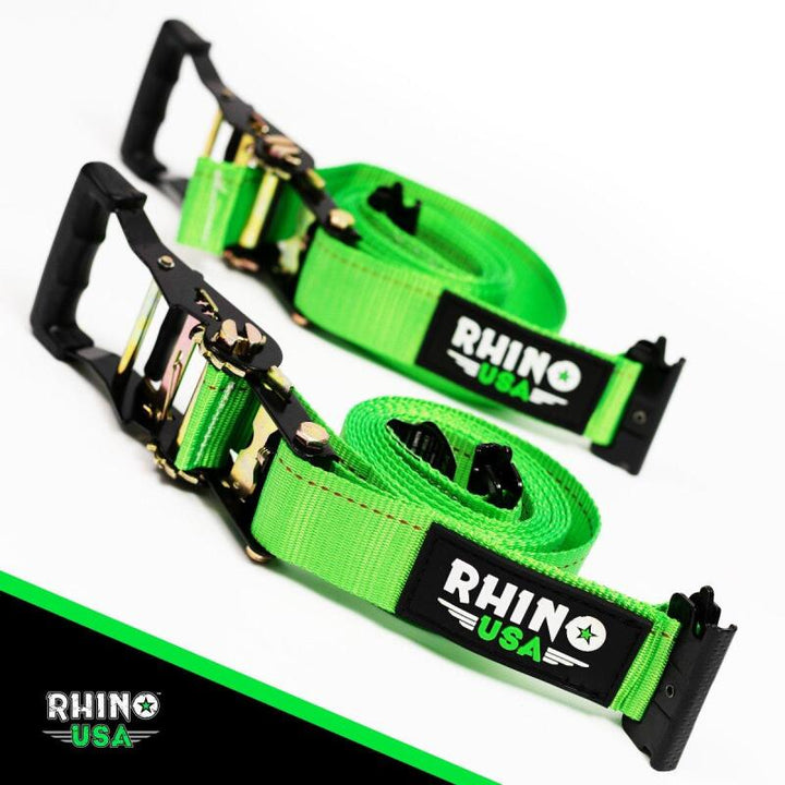 Rhino USA Utv Wheel Chock Tie-Down Kit (2-Wheel Kit) (Green) - Bull Strap